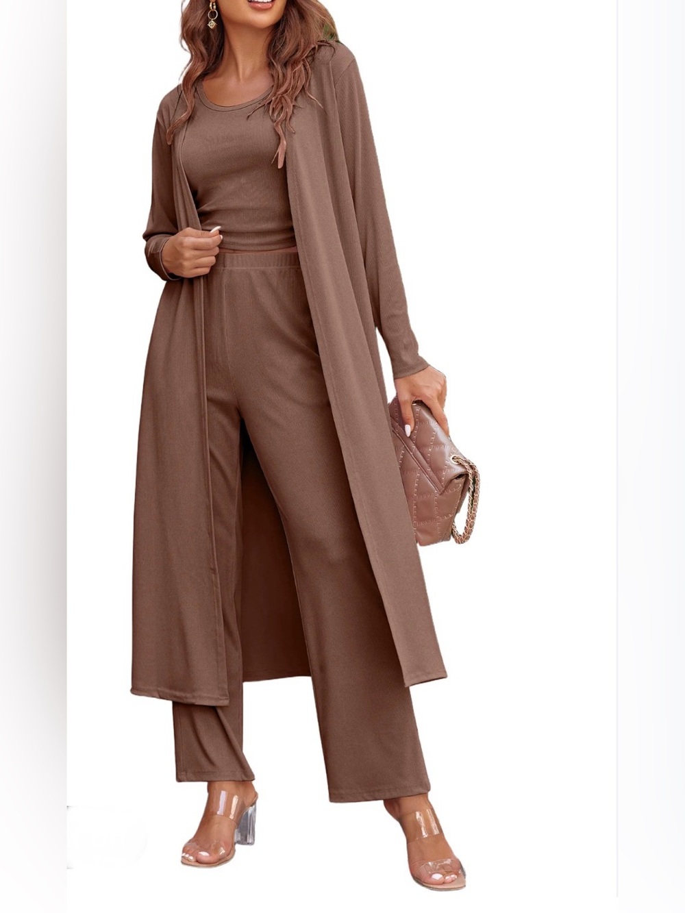 3 Piece Set- Elegant Lounge wear in Brown - Brand new with tags